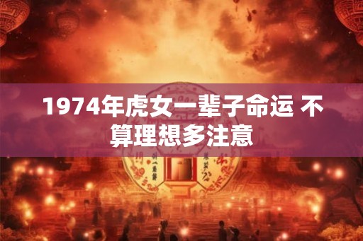 1974年虎女一辈子命运 不算理想多注意