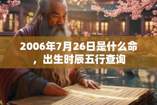 2006年7月26日是什么命，出生时辰五行查询