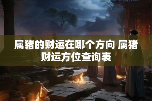 属猪的财运在哪个方向 属猪财运方位查询表