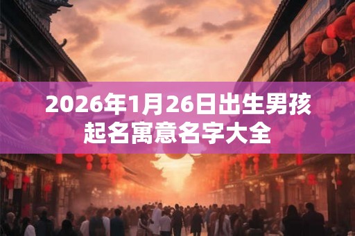 2026年1月26日出生男孩起名寓意名字大全