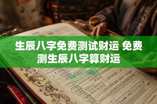 生辰八字免费测试财运 免费测生辰八字算财运