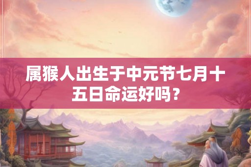 属猴人出生于中元节七月十五日命运好吗？
