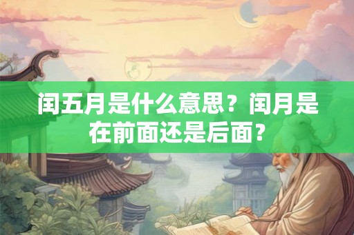 闰五月是什么意思？闰月是在前面还是后面？