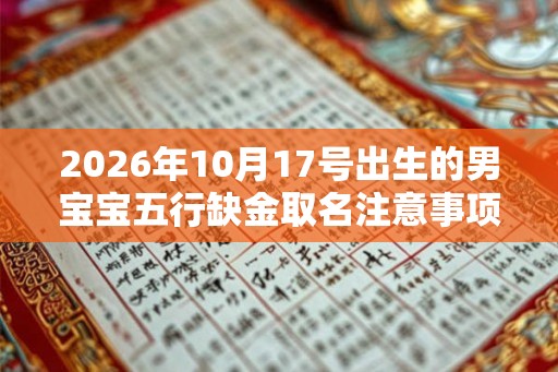 2026年10月17号出生的男宝宝五行缺金取名注意事项