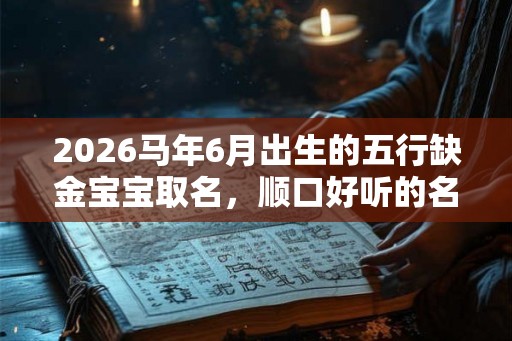 2026马年6月出生的五行缺金宝宝取名，顺口好听的名字