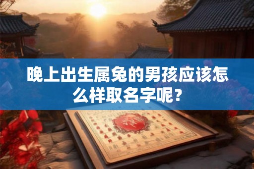晚上出生属兔的男孩应该怎么样取名字呢？