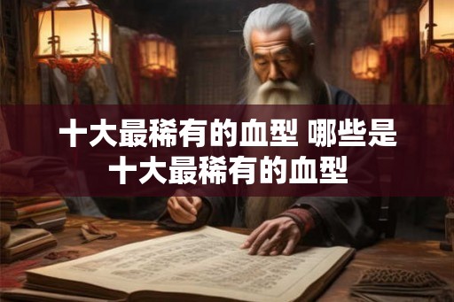 十大最稀有的血型 哪些是十大最稀有的血型
