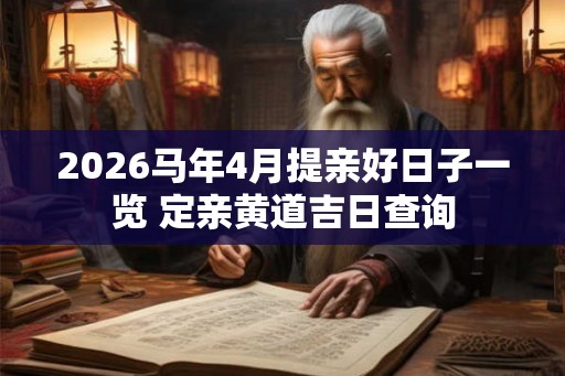 2026马年4月提亲好日子一览 定亲黄道吉日查询 2026马年4月提亲好日子一览 定亲黄道吉日查询