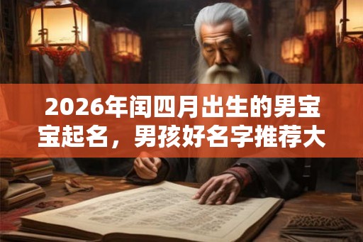 2026年闰四月出生的男宝宝起名，男孩好名字推荐大全