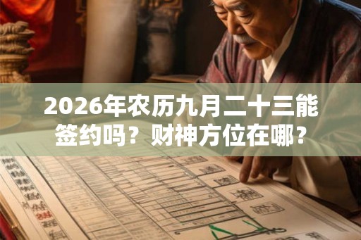 2026年农历九月二十三能签约吗？财神方位在哪？