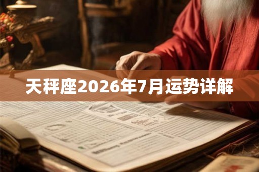 天秤座2026年7月运势详解 天秤座2026年7月运势详解