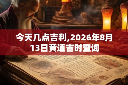 今天几点吉利,2026年8月13日黄道吉时查询
