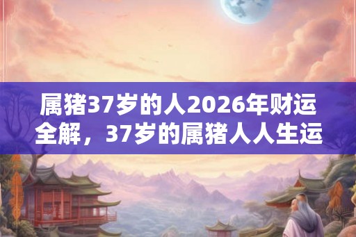 属猪37岁的人2026年财运全解，37岁的属猪人人生运势如何？