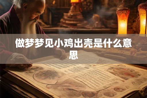 做梦梦见小鸡出壳是什么意思