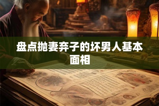 盘点抛妻弃子的坏男人基本面相