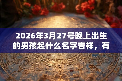 2026年3月27号晚上出生的男孩起什么名字吉祥，有什么名字推荐？