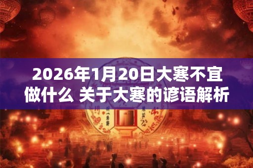 2026年1月20日大寒不宜做什么 关于大寒的谚语解析