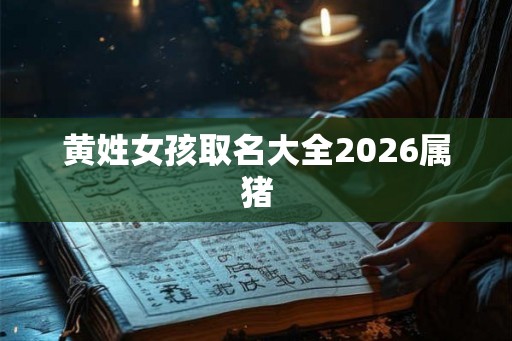 黄姓女孩取名大全2026属猪