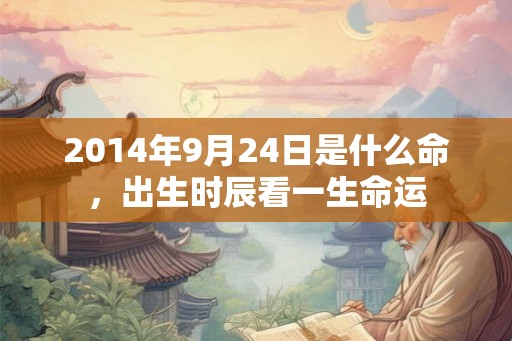 2014年9月24日是什么命，出生时辰看一生命运