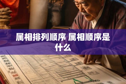 属相排列顺序 属相顺序是什么