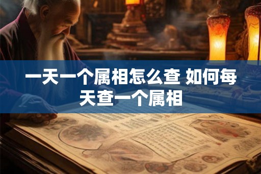 一天一个属相怎么查 如何每天查一个属相