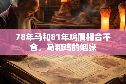 78年马和81年鸡属相合不合，马和鸡的姻缘