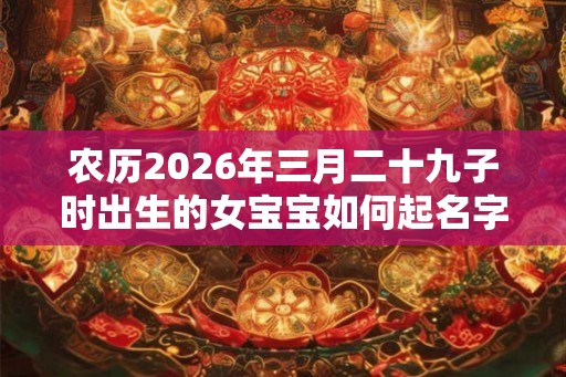 农历2026年三月二十九子时出生的女宝宝如何起名字好听，五行属什么