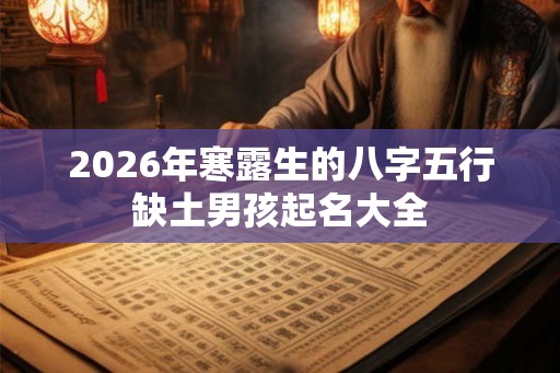 2026年寒露生的八字五行缺土男孩起名大全 2026年寒露生的八字五行缺土男孩起名大全
