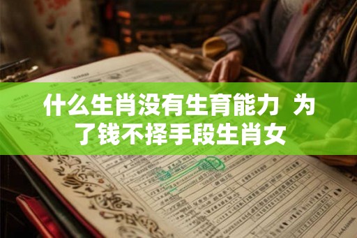 什么生肖没有生育能力 为了钱不择手段生肖女 什么生肖没有生育能力 为了钱不择手段生肖女