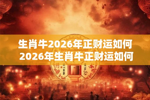 生肖牛2026年正财运如何 2026年生肖牛正财运如何