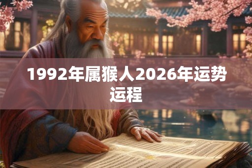 1992年属猴人2026年运势运程