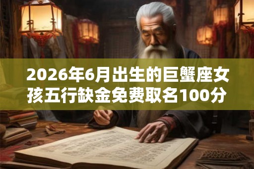 2026年6月出生的巨蟹座女孩五行缺金免费取名100分 2026年6月出生的巨蟹座女孩五行缺金免费取名100分