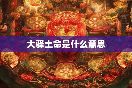 大驿土命是什么意思 大驿土命是什么意思