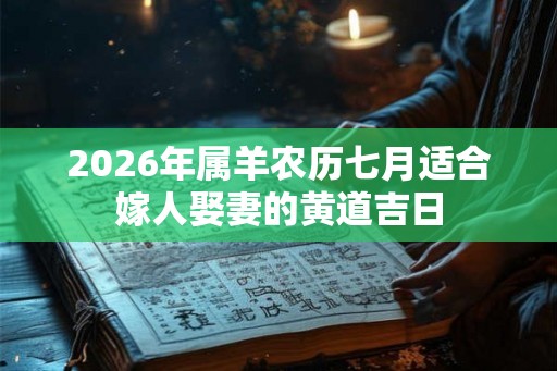 2026年属羊农历七月适合嫁人娶妻的黄道吉日