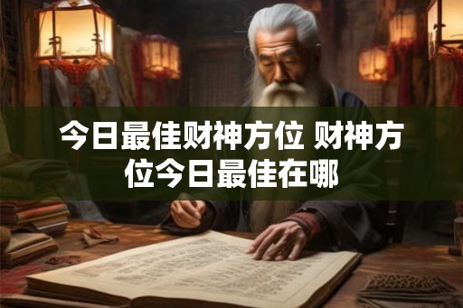 今日最佳财神方位 财神方位今日最佳在哪