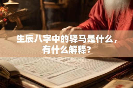 生辰八字中的驿马是什么，有什么解释？