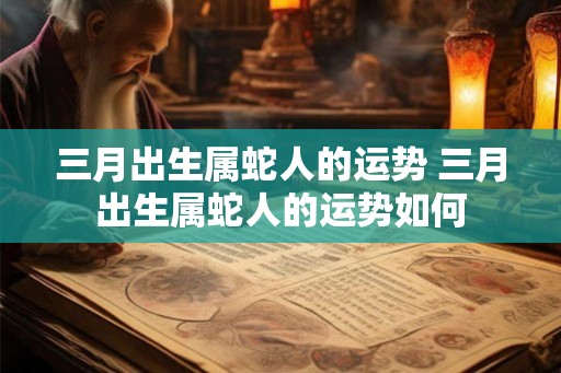三月出生属蛇人的运势 三月出生属蛇人的运势如何