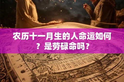 农历十一月生的人命运如何？是劳碌命吗？