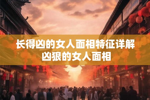长得凶的女人面相特征详解 凶狠的女人面相