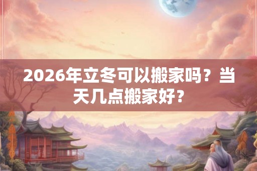 2026年立冬可以搬家吗？当天几点搬家好？