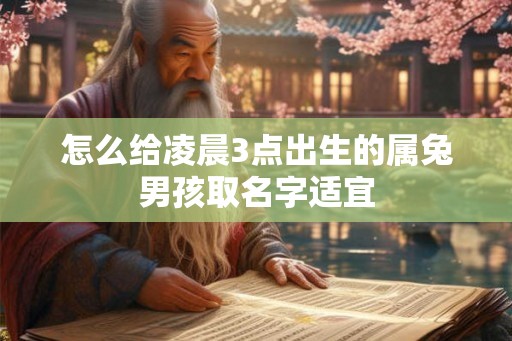 怎么给凌晨3点出生的属兔男孩取名字适宜 怎么给凌晨3点出生的属兔男孩取名字适宜