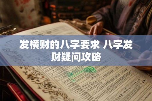 发横财的八字要求 八字发财疑问攻略 发横财的八字要求 八字发财疑问攻略