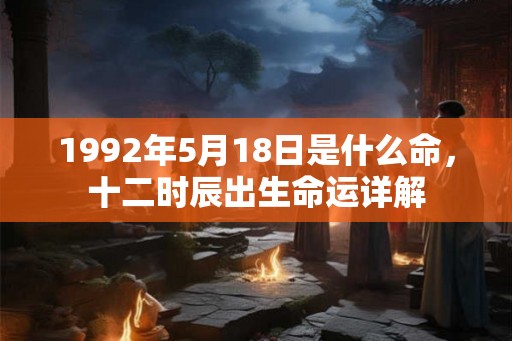 1992年5月18日是什么命，十二时辰出生命运详解
