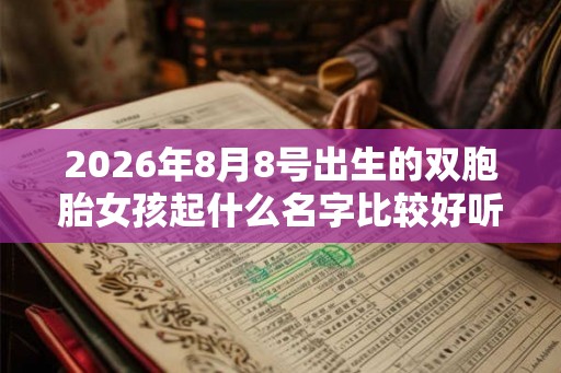 2026年8月8号出生的双胞胎女孩起什么名字比较好听，五行属什么？