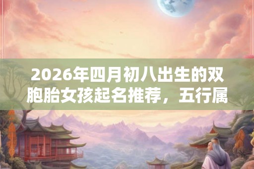 2026年四月初八出生的双胞胎女孩起名推荐，五行属什么