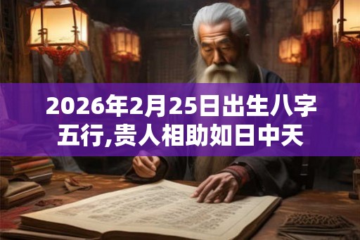 2026年2月25日出生八字五行,贵人相助如日中天