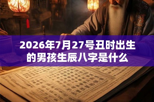 2026年7月27号丑时出生的男孩生辰八字是什么