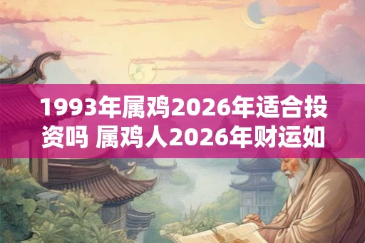 1993年属鸡2026年适合投资吗 属鸡人2026年财运如何