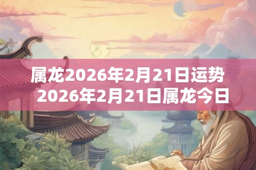 属龙2026年2月21日运势  2026年2月21日属龙今日运势