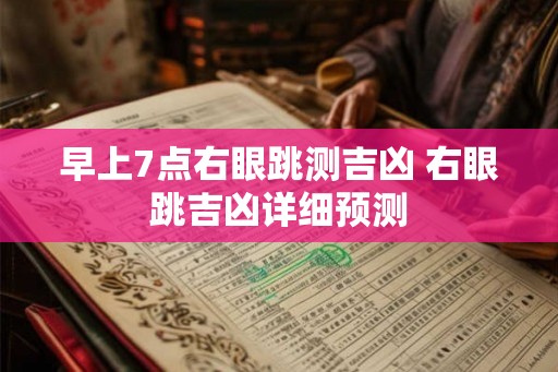 早上7点右眼跳测吉凶 右眼跳吉凶详细预测